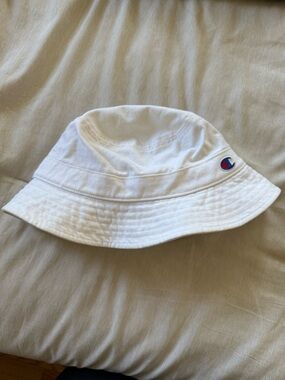 Champion Kids White Bucket Hat with Embroidered Logo